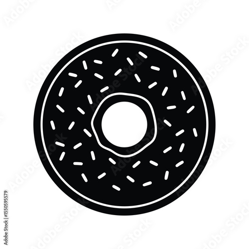 Donut Sprinkled Icon Outline Vector Illustration