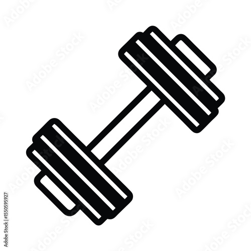 Dumbbell Icon Outline Vector Illustration