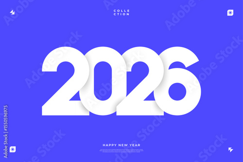 A vibrant and modern design showcasing the year 2026 in a dynamic color combinations