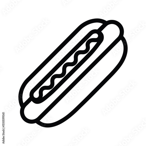 Hotdog Icon Outline Vector Illustration