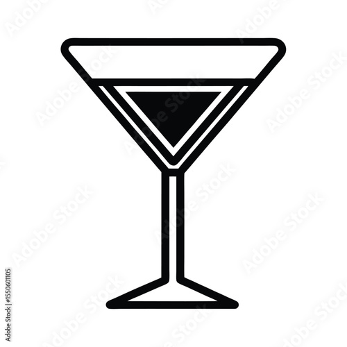 Martini Glass Icon Outline Vector Illustration