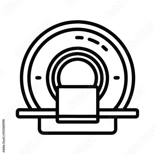 MRI Machine Icon Outline Vector Illustration
