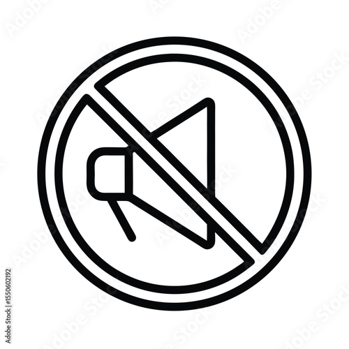 Mute Icon Outline Vector Illustration