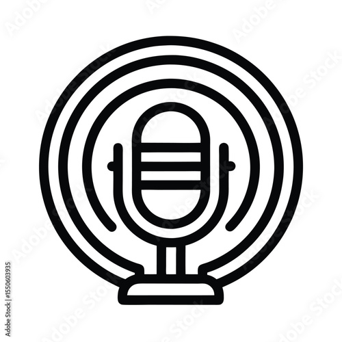 Podcast Icon Outline Vector Illustration