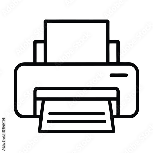 Printer Icon Outline Vector Illustration