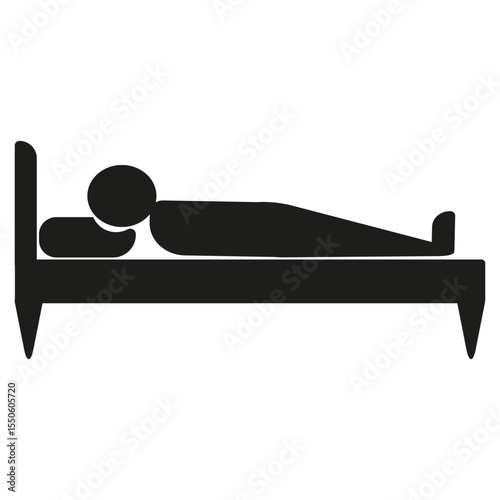 Sleep icon. Resting person symbol. Bed illustration. Vector image.