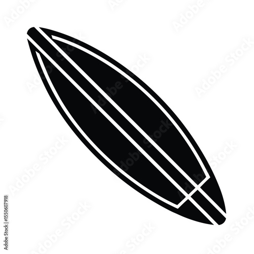 Surfboard Icon Outline Vector Illustration