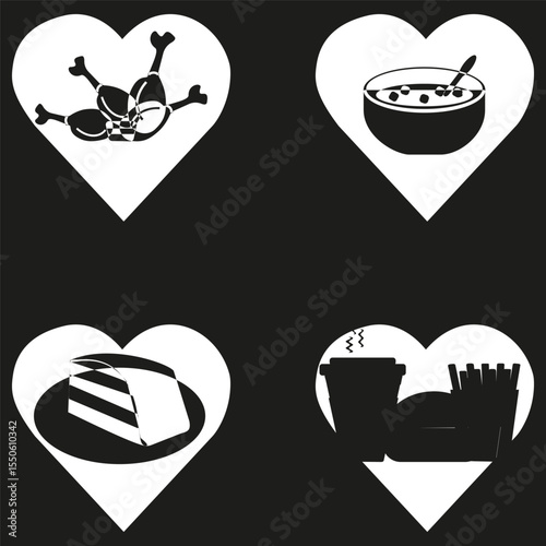 Fastfood icon. Meal combo symbol. Drink fries burger illustration. Vector image.
