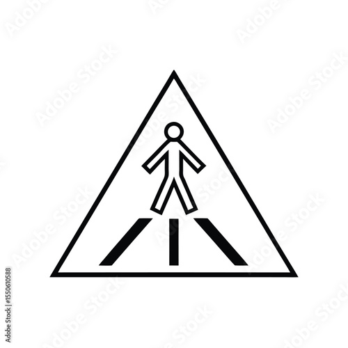 crosswalk arrow designed with pedestrian icon on road Vector illustration