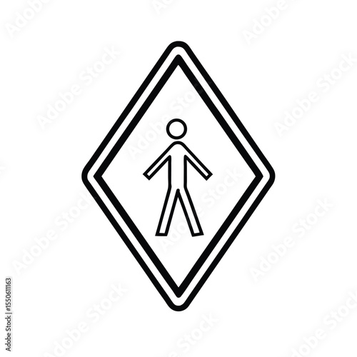 crosswalk yield arrow shown with pedestrian walking icon Vector illustration