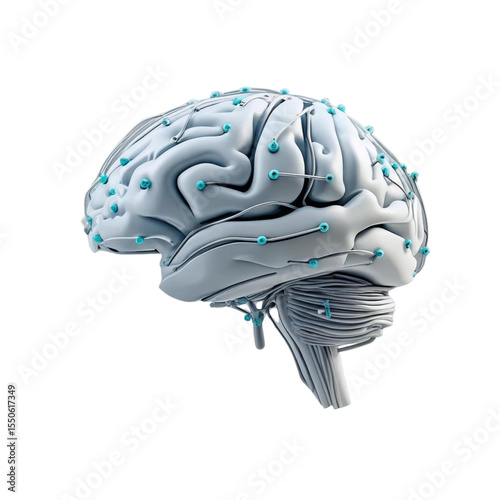 Human brain scan eeg electrodes encephalography neuroscience medical research neurology brainwave study concept