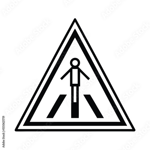 pedestrian crossing arrow marked with safety stripes Vector illustration