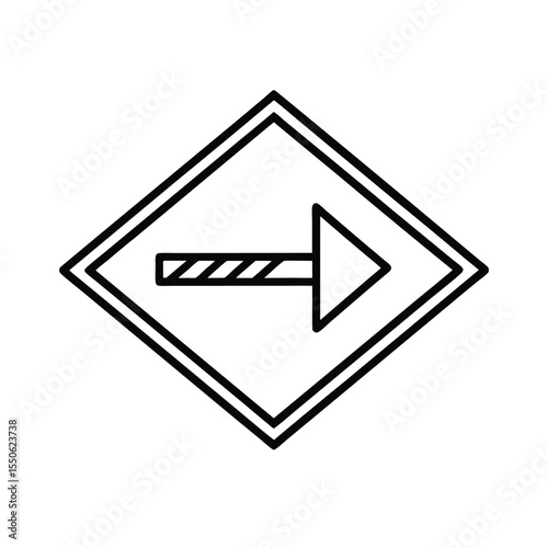 right lane closed arrow beside road construction sign Vector illustration