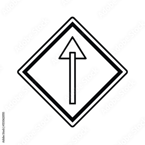 stop ahead warning arrow shown inside diamond board Vector illustration