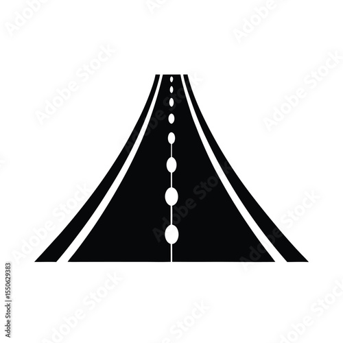 three lane arrow marked with merge direction indicators Vector illustration