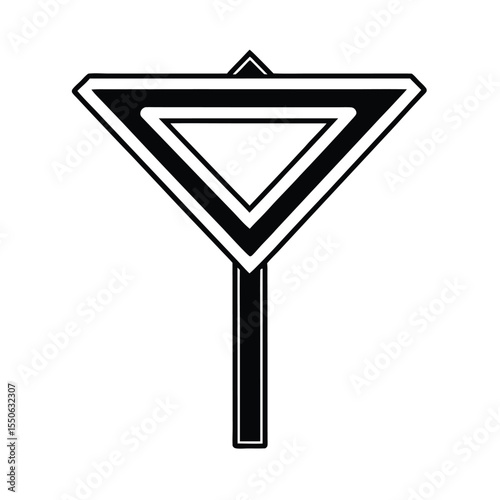 yield arrow sign painted on road intersection entrance Vector illustration
