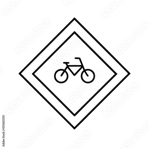 bicycle crossing arrow marked on pedestrian shared path Vector illustration