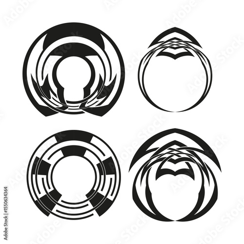 Abstract symbol set. Organic shape collection. Unique icon array. Vector modern illustration.