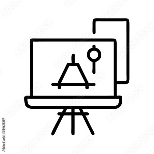 CAD workspace with drafting tools on digital screen  
