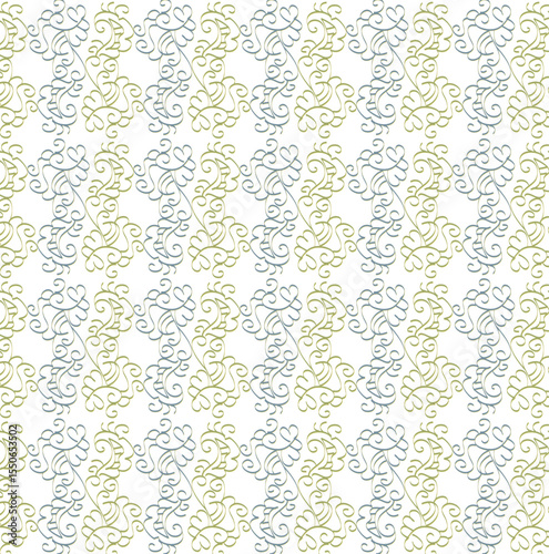 Seamless vintage floral pattern wallpaper with decorative baroque ornaments and antique textile texture