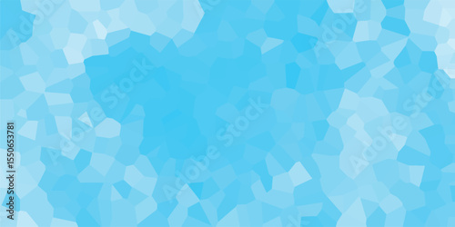 A frozen glacier textured blue digital illustration featuring a cellular mosaic pattern for artistic design or presentation purposes
