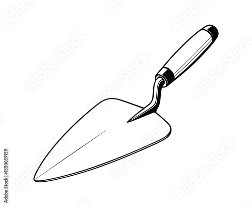Isolated Trowel Illustration: Detailed Construction Hand Tool