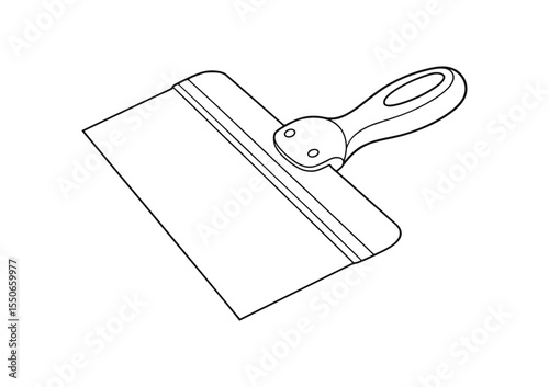 Isolated Black Outline Spatula Vector Illustration On White