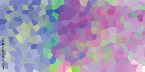 Colorful abstract mosaic geometric design with shades of blue purple green and pink for decorative backgrounds and digital artwork