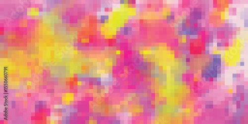 Vibrant abstract background featuring a pixelated colorful blend of pink yellow and purple ideal for graphic design projects