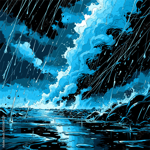 rain vector image for design needs
