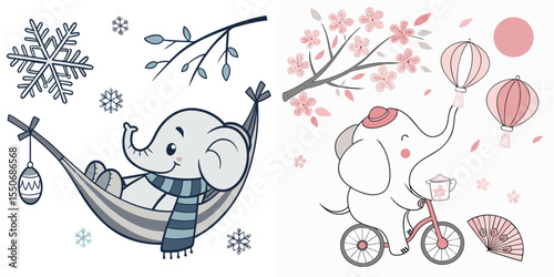 High-Quality Elephants Illustrations in Various Styles – SVG Bundle