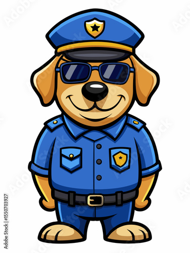 labrador police mascot colorful illustration, suitable for logo, mascot character, brand mascot, or security mascot
