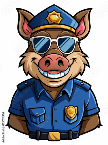 pi police mascot, vector illustration, suitable for logo, mascot logo, game character, and others