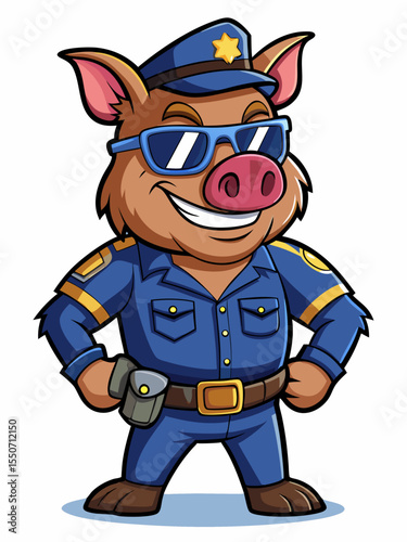 pi police mascot, vector illustration, suitable for logo, mascot logo, game character, and others