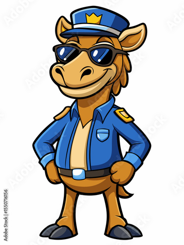 camel police mascot illustration, suitable for logo or mascot character