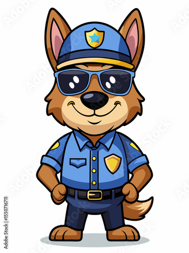 dog police mascot illustration, suitable for logo or mascot character