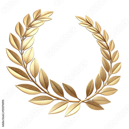 Elegant gold laurel wreath design on a black background illustrating victory and achievement