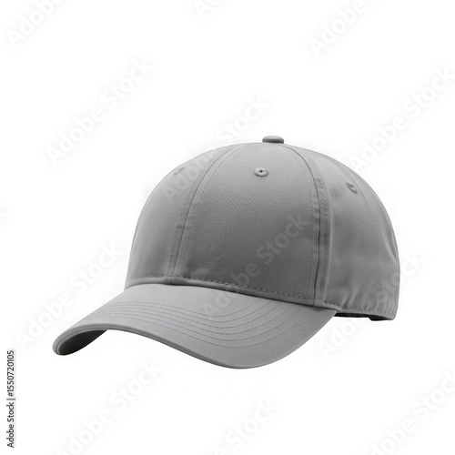 Grey baseball cap isolated on transparent background