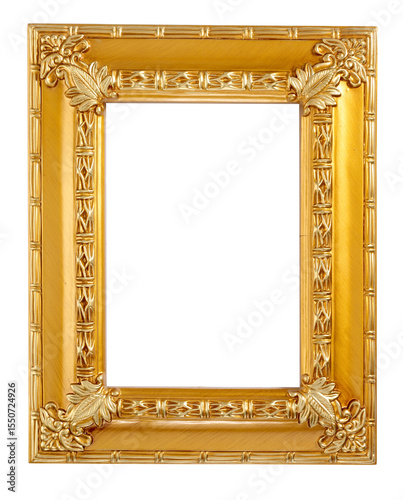 Gold color picture frame.