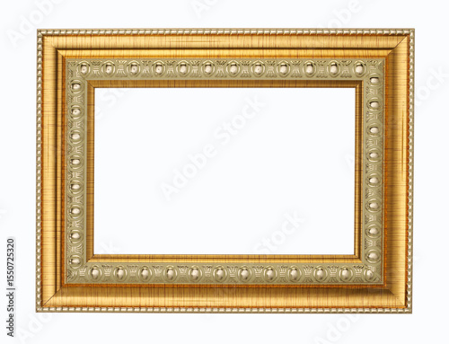 Gold color picture frame.