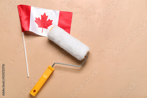 Flag of Canada with paint r...