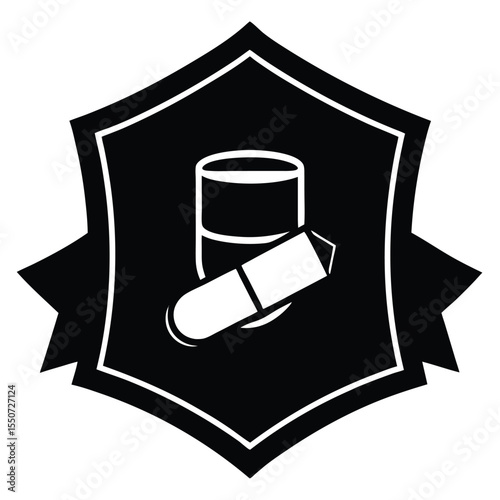 pharmacist element isolated adhesive label roll on white background
