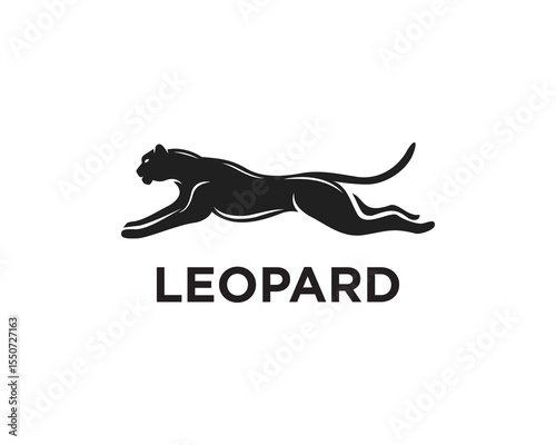 running silhouette wild cat leopard puma cheetah panther logo icon symbol design template illustration inspiration