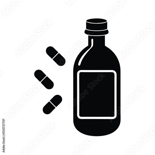 pharmacist element isolated capsule bottle on white background