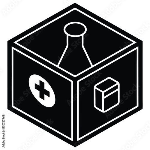 pharmacist element isolated cold chain box on white background