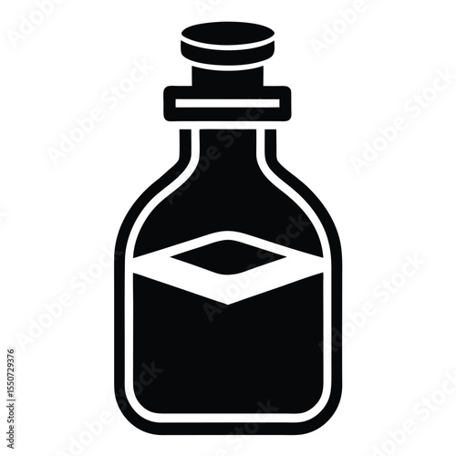 pharmacist element isolated liquid medicine bottle on white background