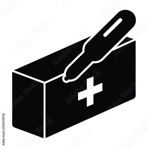 pharmacist element isolated medicine box cutter on white background