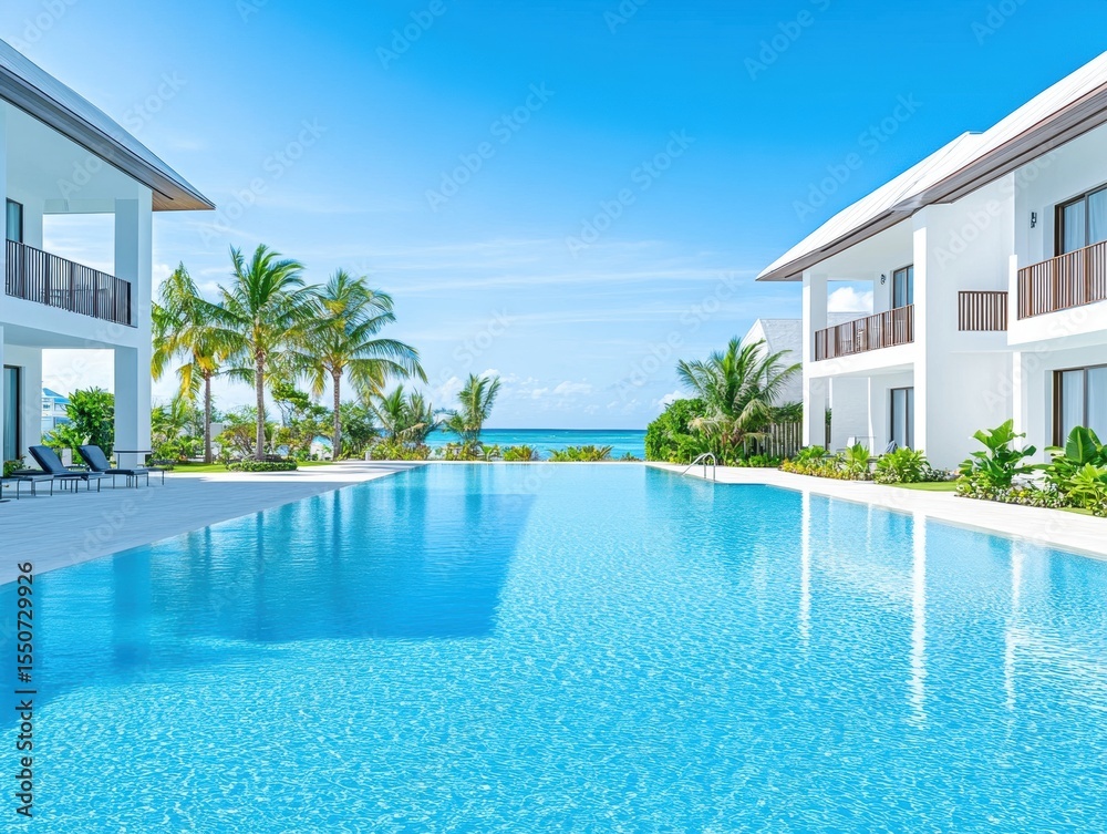 Fototapeta premium Tropical Pool Resort View
