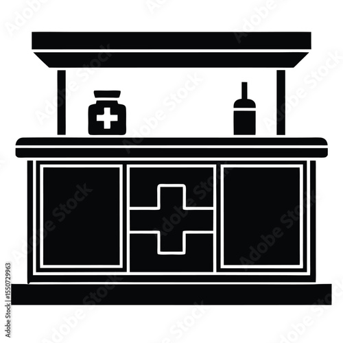 pharmacist element isolated pharmacy counter on white background