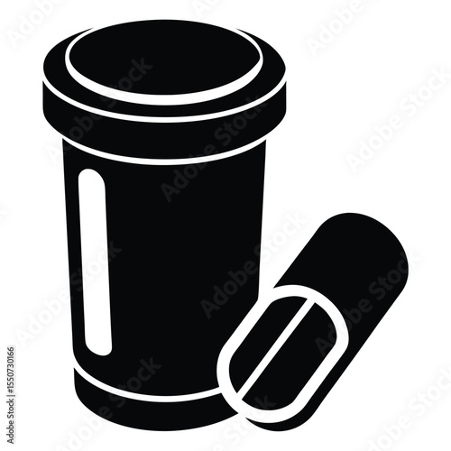pharmacist element isolated pill container on white background